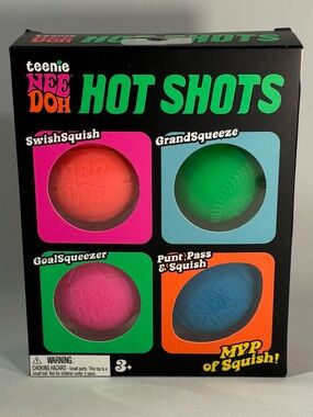 [BRAND NEW] NEE DOH TEENIE HOT SHOTS MVP OF SQUISH SPORTS BALLS 4-PACK VIRAL TOY